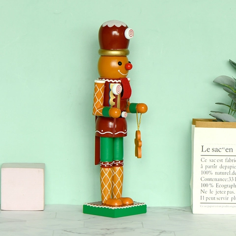 Χριστουγεννιάτικος Καρυοθραύστης Gingerbread Man Ξύλινος Στρατιώτης Διακοσμητικό Χειροποίητο Επιτραπέζιο Διακόσμηση Ευρωπαϊκό Στυλ