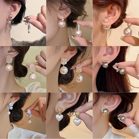 Artificial Pearl Stud Earrings With 925 Sterling Silver Earring Post French Vintage Elegant Niche Design Jewelry For Women
