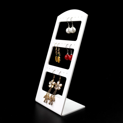 Earring Display Stand Acrylic Multi Tiered Jewelry Organizer For Studs And Dangles Desktop Showcase Modern Style