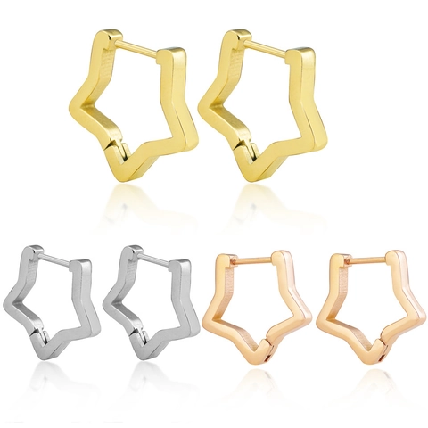 Vintage Roestvrij Stalen Geometrische Creolen 18K Vergulde Huggie Oorbellen Voor Dames Minimalistische Sieraden