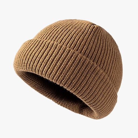 Gorro de Punto Cálido de Color Sólido de Invierno Dobladillo Casual Acrílico para Hombres Mujeres