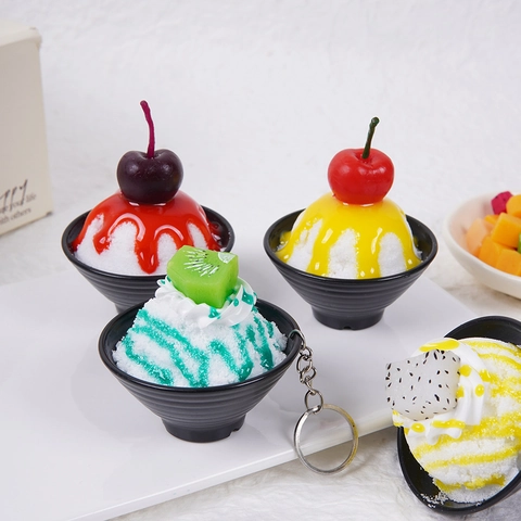Modèle De Bol De Glace Pilée Aux Fruits Artificiels Simulation Dessert PVC Nourriture Miniature Accessoires De Photographie