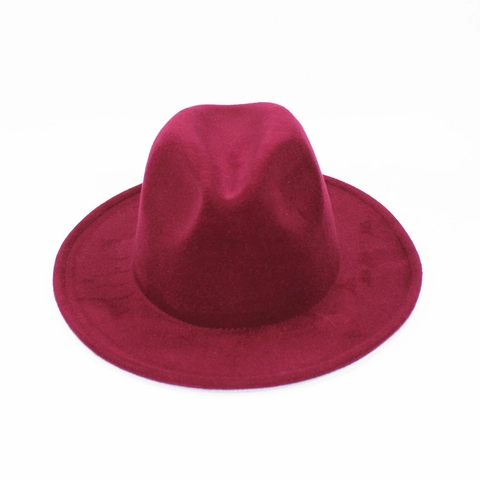 Retro Fedora Hat Wool Blend Felt Wide Brim Classic Jazz Style Unisex For Men Women And Kids Plain Color