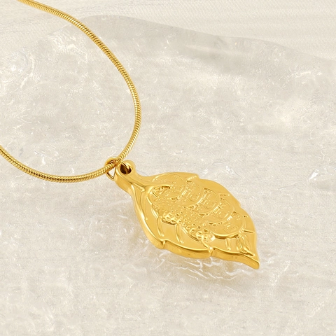 Collar Con Colgante De Hoja Acero Inoxidable Chapado En Oro Minimalista Joyería De La Suerte Para Mujer Elegante Estilo Simple