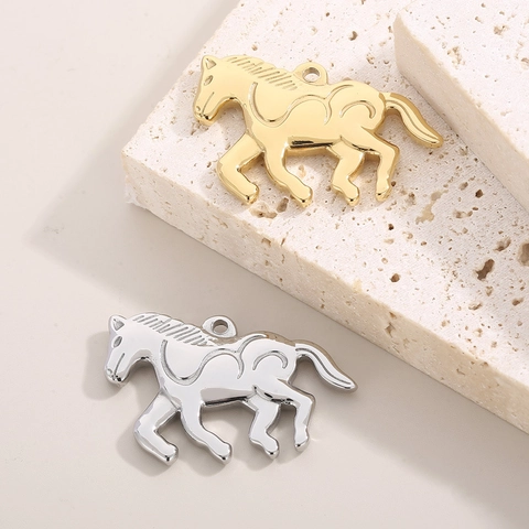 Colgante De Caballo Corriendo Acero Inoxidable Pulido Galvanizado Dije Animal Para Collar Pulsera Accesorios De Joyería DIY