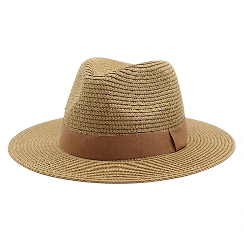 Classic Fedora Straw Hat Breathable Sun Protection Summer Beach Vacation Vintage Jazz Style For Men Women Wide Brim