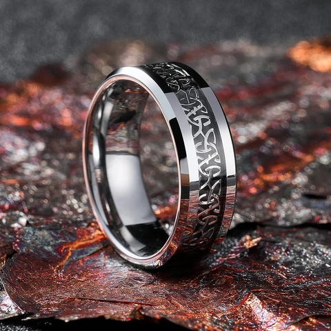 Men Stainless Steel Ring Celtic Knot Vintage Nordic Viking Band Fashion Accessory Jewelry