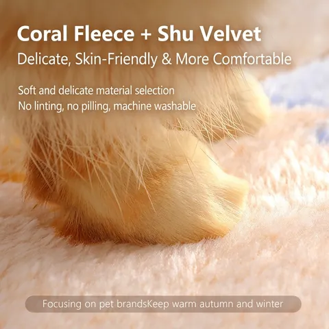 Soft Coral Fleece Pet Blanket Warm Washable Sherpa Fleece Mat For Dogs And Cats Paw Print Bone Pattern Cozy Sleep Rug