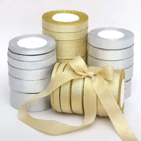 Nastro Metallico Luccicante Oro Argento Decorativo Per Confezioni Regalo Fai Da Te Natale Matrimonio Festa