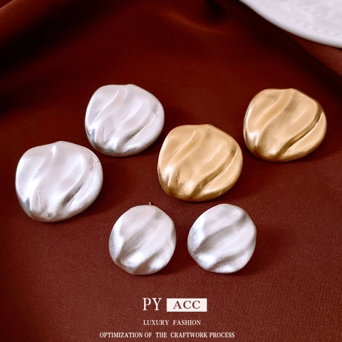 Minimalistische Legierung Ohrstecker Mit Silver Earring Post Unregelmäßige Wellentextur Geometrischer Stil Schmuck Frauen