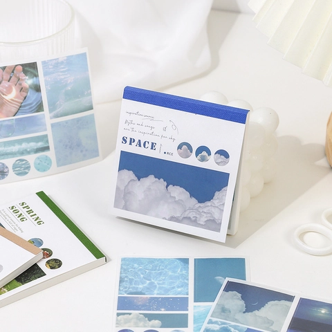 Libro Di Adesivi Per Pittura Ad Olio Carta Washi Scrapbooking DIY Estetica Paesaggio Arte Decorazione Decalcomanie