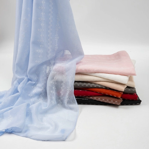 Sciarpa In Cotone E Lino Con Ricamo E Nappe Scialle Grande Leggero Protezione Solare Stile Etnico Per Donna