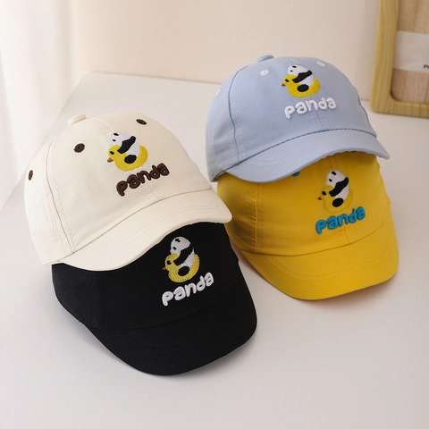 Kinder Baumwolle Cartoon Panda Stickerei Baseballkappe Verstellbare Sonnenschutz Hut Für Kleinkinder Jungen Mädchen Outdoor Lässig