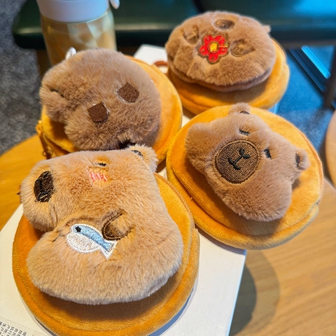 Capybara Bär Plüsch Geldbörse Mini Gestickte Aufbewahrungstasche Tragbare Kopfhörertasche Schlüsselanhänger Portemonnaie