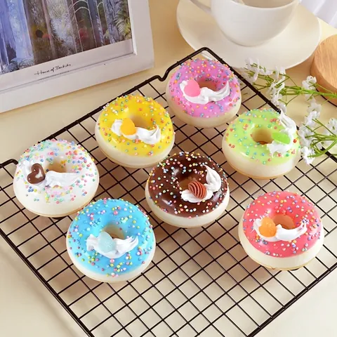 Simulation Donut Model PU Slow Rebound Realistic Fake Food Dessert Fridge Magnet Home Decor Kitchen Photography Prop