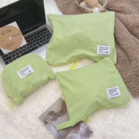 Borse Portaoggetti Da Viaggio Impermeabili Organizer In Nylon Con Cerniera A Contrasto Per Ordinare Cosmetici Biancheria Intima