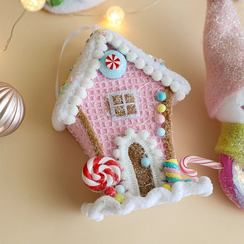 Addobbi Natalizi Da Appendere Rosa Plastica Schiuma Glitter Casetta Di Pan Di Zenzero Gelato Pupazzo Di Neve Cartone Animato