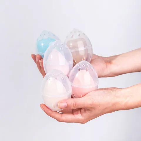 Makeup Sponsjes Latexvrij Hydrofiel Beauty Ei Voor Foundation Crème Droog Nat Dubbel Gebruik Met Ademende Opbergdoos