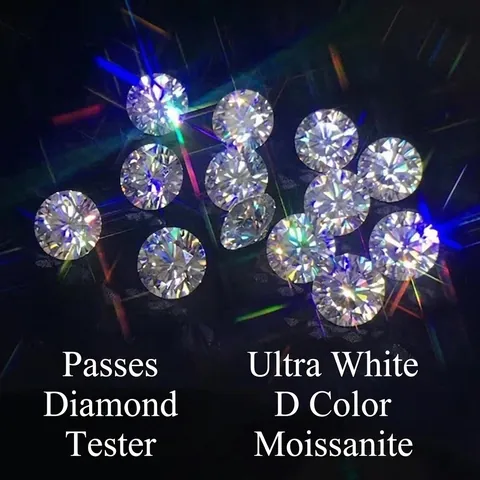 D Color Moissanite Loose Stone Round Brilliant Cut Hearts and Arrows White Gemstone For Jewelry Making Collection