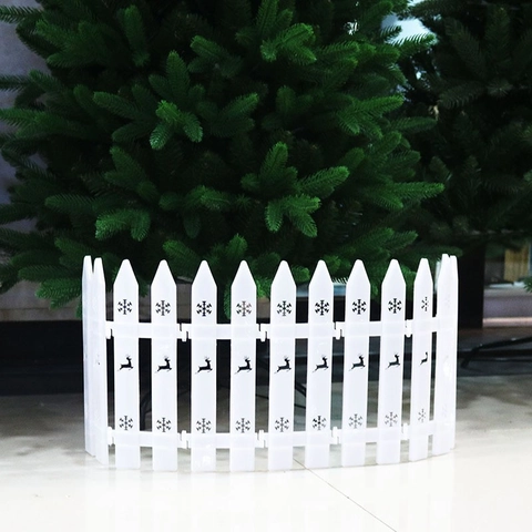 Valla De Decoración De Árbol De Navidad PVC Blanco Plástico Patrón Hueco Copo De Nieve Reno Fiesta Bordes Adorno
