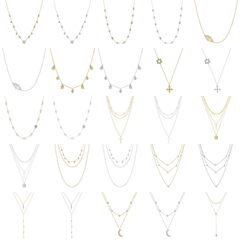 Collier Multi-Rangs En Argent Sterling 925 Pour Femmes Avec Perle D'Eau Douce Et Zircon Chaîne De Clavicule En Forme De Y Style Ins