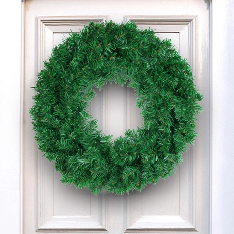 Christmas Wreath PVC Artificial Green Pine Garland For Front Door Window Wall Festive Party Home Decoration