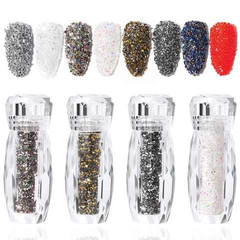 Micro Diamantes De Imitación Para Arte De Uñas Perlas Pixie De Resina Iridiscente Decoración De Manicura Cristales Aurora 3D