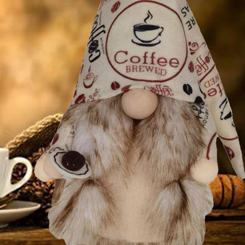 Gnomo Del Caffè Bambola Di Peluche Tomte Nordico Senza Volto Decorazione Per Bar Fatta A Mano Tessuto Pelliccia