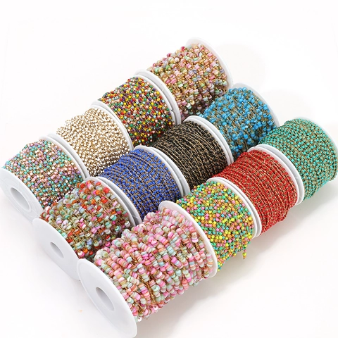 Stainless Steel Enamel Bead Chain DIY Jewelry Making Colorful Fashion Punk Necklace Bracelet Accessories