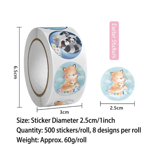 Pegatinas De Pascua Dibujos Animados Conejo Huevo Etiquetas Autoadhesivas De Papel Para Sellar Regalos Decoración