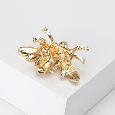Schattige Honingbij Speld Voor Vrouwen Legering Emaille Druppelolie Strass Ingelegde Mode Insect Dier Badge Kleding Accessoire Cadeau