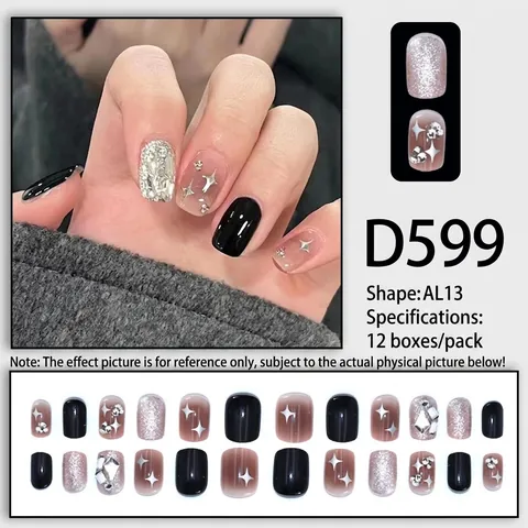 French Press On Nails With Gradient Colors Butterfly Rhinestone Artificial Pearl Decor For Women Daily Party Manicure
