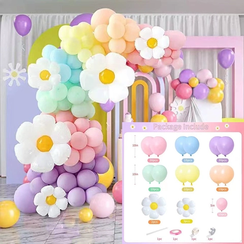 Balloon Arch Garland Daisy Latex Foil Balloons For Birthday Wedding Baby Shower Party Decorations Macaron Rose Gold