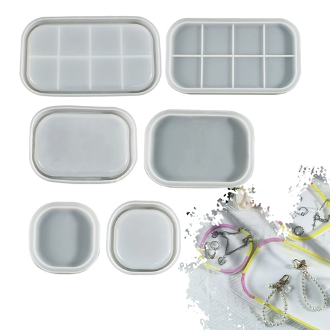 Silicone Mold For Oval Tray Resin Casting DIY Jewelry Storage Plate Mirror Surface Home Decor Organizer Craft