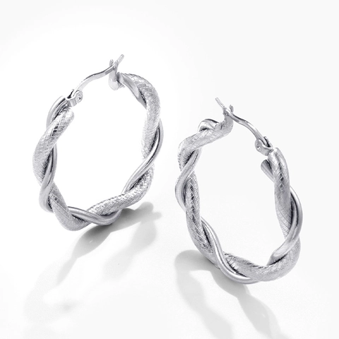 Twisted Hoop Earrings Stainless Steel 18K Gold Plated Retro Braided Design Minimalist Geometric Fashion Jewelry For Women