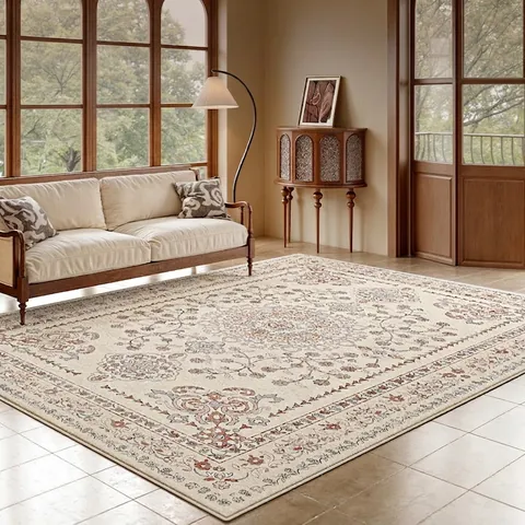 Tappeto Stile Persiano Retrò Finto Cashmere Impermeabile Resistente Alle Macchie Lavabile Antiscivolo Per Soggiorno Camera