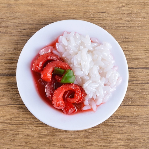 Miniature Food Model Simulation Rice Bowl Dollhouse Kitchen Accessories PVC Plastic Realistic Craft Decoration Play Food