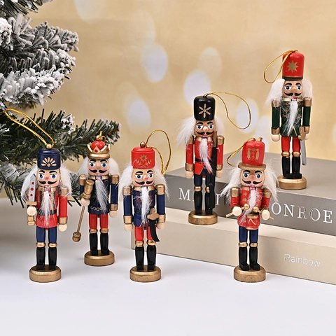 Soldato Schiaccianoci Figurine In Legno Ornamenti Appesi Decorazioni Per Alberi Di Natale Marionette Classiche Regalo