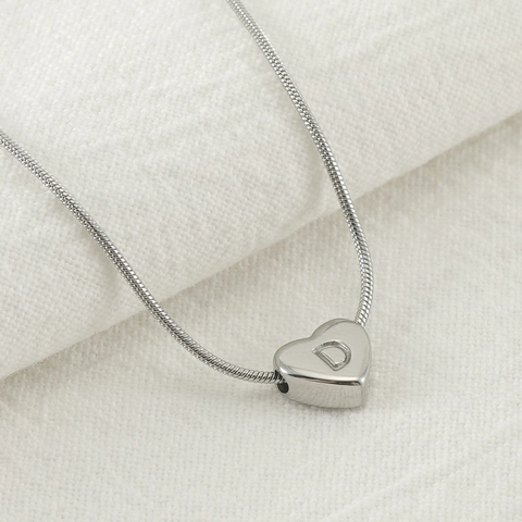 Herz Initial Halskette Edelstahl Buchstaben Anhänger Schlangenknochenkette Minimalistischer Schmuck Für Damen