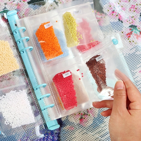Carpeta De Almacenamiento Para Pintura De Diamante PVC Transparente Organizador De Hojas Sueltas Para Accesorios De Bricolaje 5D