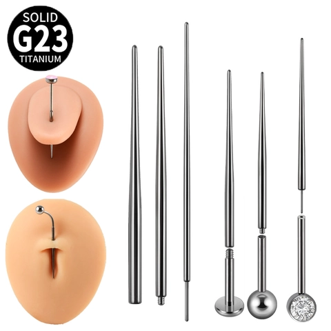 Body Piercing Insertion Taper Solid G23 Titanium Threaded Pin Helper Tool For Belly Ring Labret Earring Jewelry