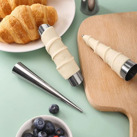 Edelstahl Sahnerollen Formen Croissant Backform Cannoli Röhren Konische Zylindrische Backwerkzeuge Gebäck Brot Dessert
