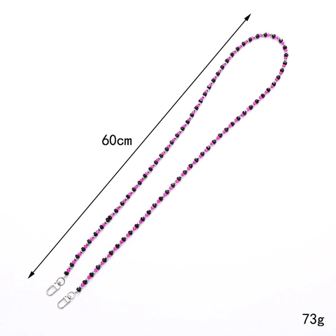 Tracolla per Borsa a Tracolla con Perline di Cristallo Fatta a Mano con Chiusura a Moschettone in Metallo Donna Accessorio Borsa