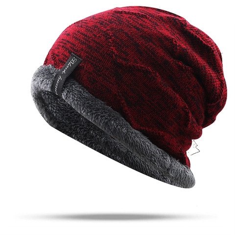 Gorro Beanie De Invierno Punto Engrosado Con Forro De Felpa Cálido Exterior Casual Color Sólido Para Hombres Mujeres