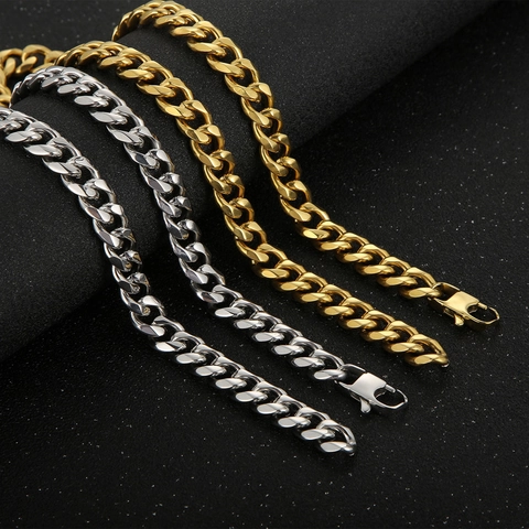 Collana A Catena Cubana In Acciaio Inossidabile Per Uomo Gioielli Hip Hop Streetwear Stile Lucido