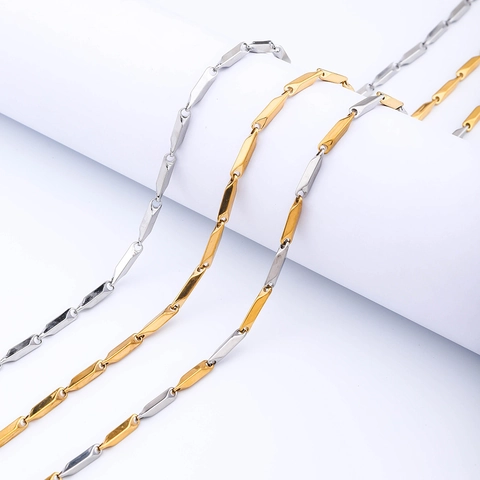 Collana A Catena Con Maglie In Acciaio Inossidabile Minimalista Geometrica A Rombo Bar Collane Per Uomini Donne Regali