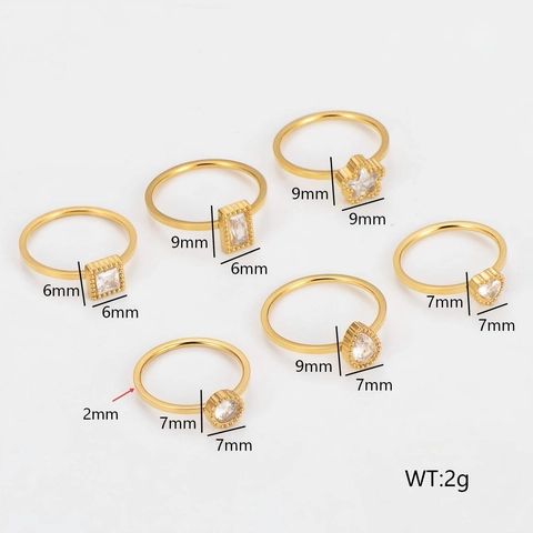 Anello in Acciaio Inossidabile 304 Placcato Oro per Donna Anello a Dito Geometrico con Cuore e Stella in Zirconia Minimalista