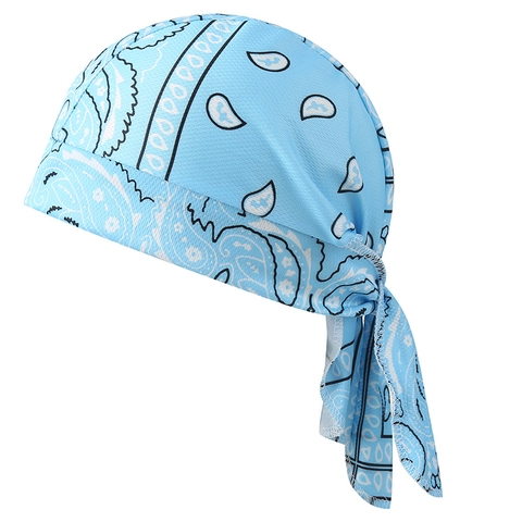 Paisley Pirate Hat Durag Breathable Polyester Mesh Headscarf Adjustable Tie Back For Cycling Outdoor Sports Unisex Fashion