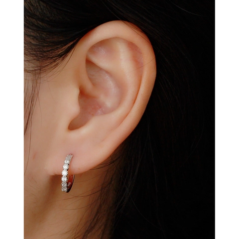 S925 Sterling Silver Rhinestone Hoop Earrings For Women Minimalist Geometric Gold Silver Plated Huggie Earrings Jewelry Gift