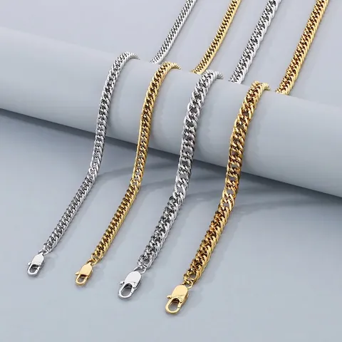 Titanium Edelstahl Panzerkette Halskette Cuban Link Minimalist Hip Hop Mode Schmuck Für Männer Frauen
